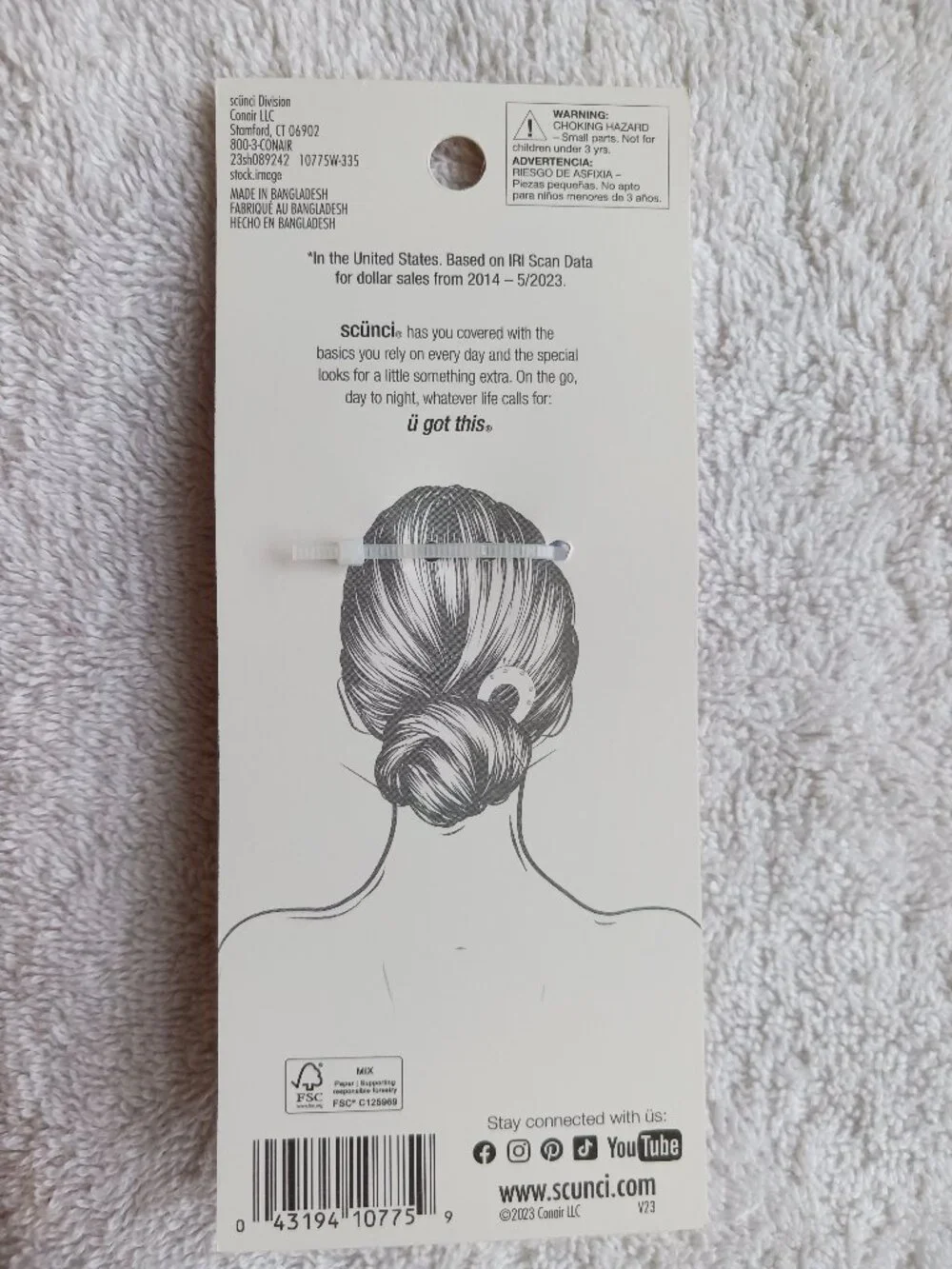Scunci French Hair Pin Stick Plastic Chignon Bun Comb Secure Updo Round End Wavy